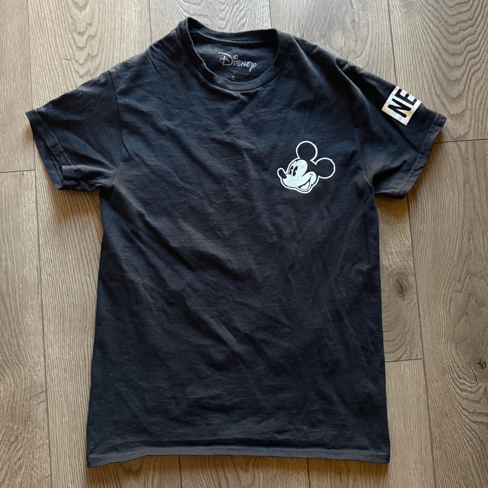 Neff Black Tee with Mickey Mouse Patch